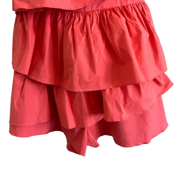 Do + Be One Shoulder Ruffle Shorts Romper Coral Sz Medium NWT - Picture 13 of 16